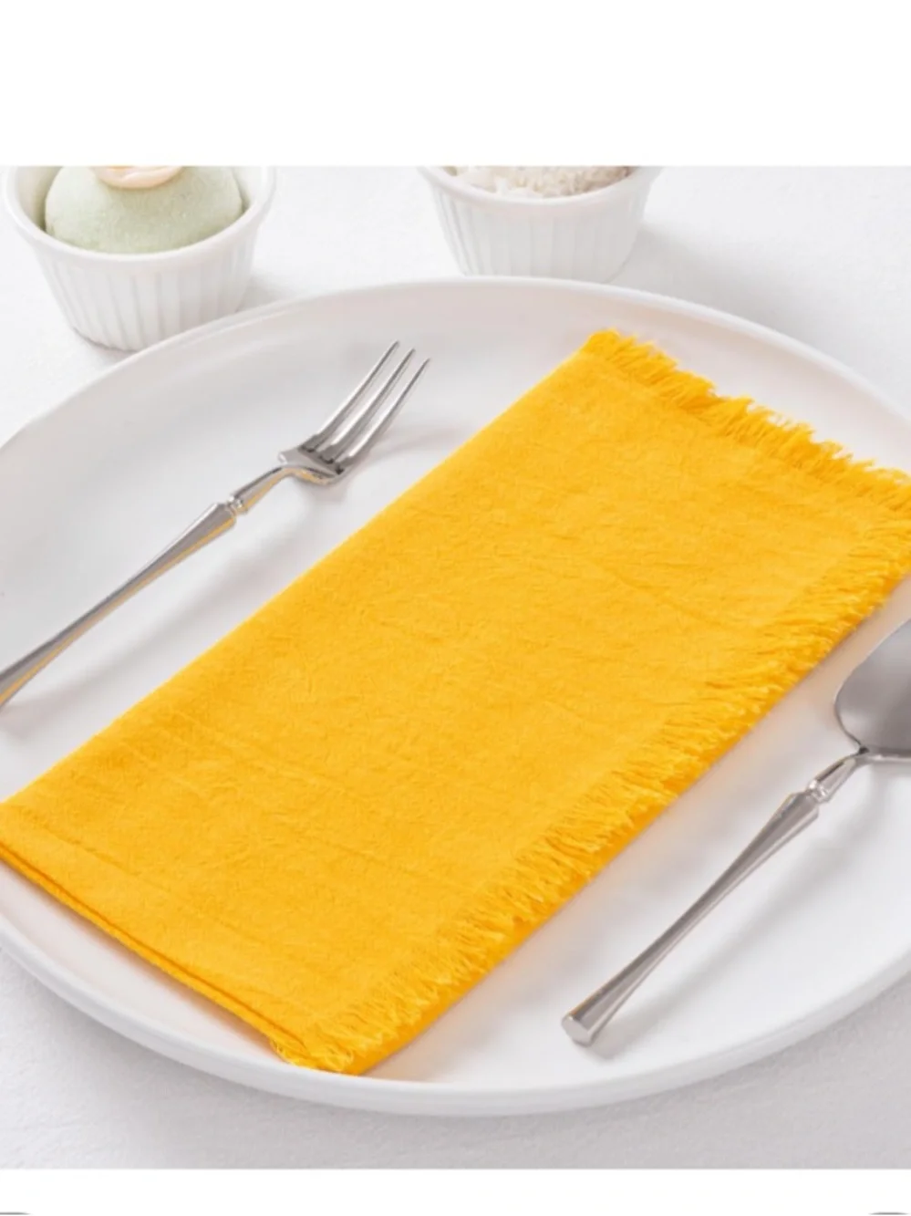 GOLD Fall Cotton Linen Washable Cloth Napkins SQUARE 17x17” (6-pack)